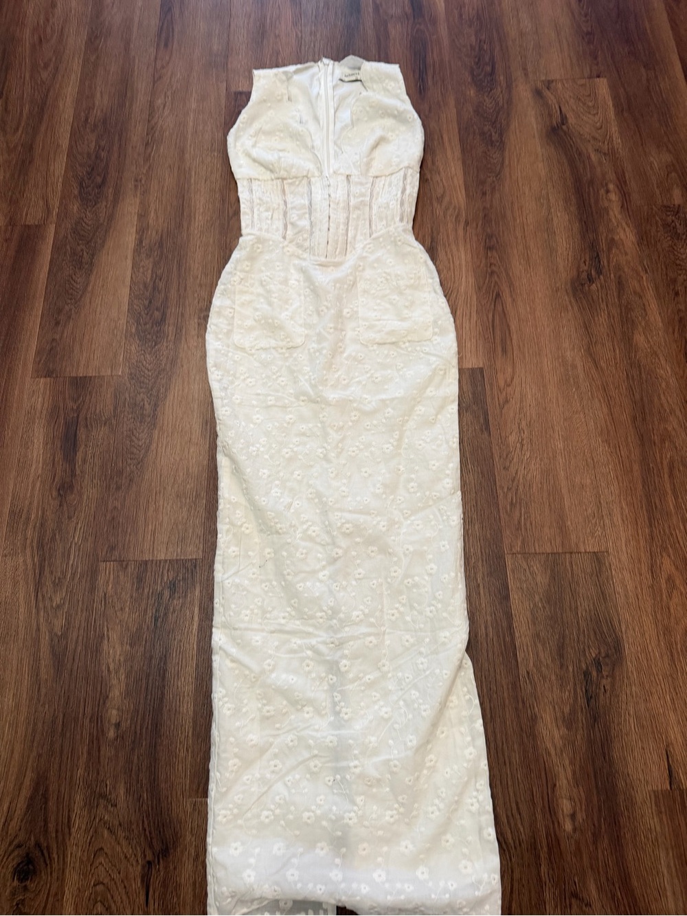 House Of Cb Sophina Embroidered Plunge V Neck Bustier Maxi Dress - Picture 4 of 7